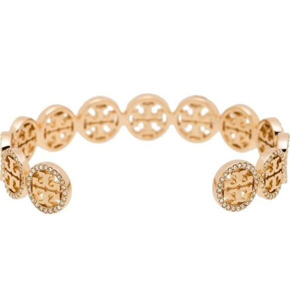 Tory Burch Gold Miller Pave Bracelet and Earring Set - Picture 3 of 5